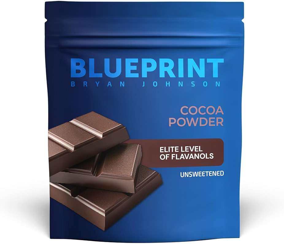 Blueprint Bryan Johnson Non Dairy Cocoa Powder – Elite Level Flavanols – 100% Pure Cocoa – Low Fat Unsweetened Cocoa – Undutched – Keto Friendly – Great for Baking, Cooking & Smoothies – 12oz Bag - Image 1