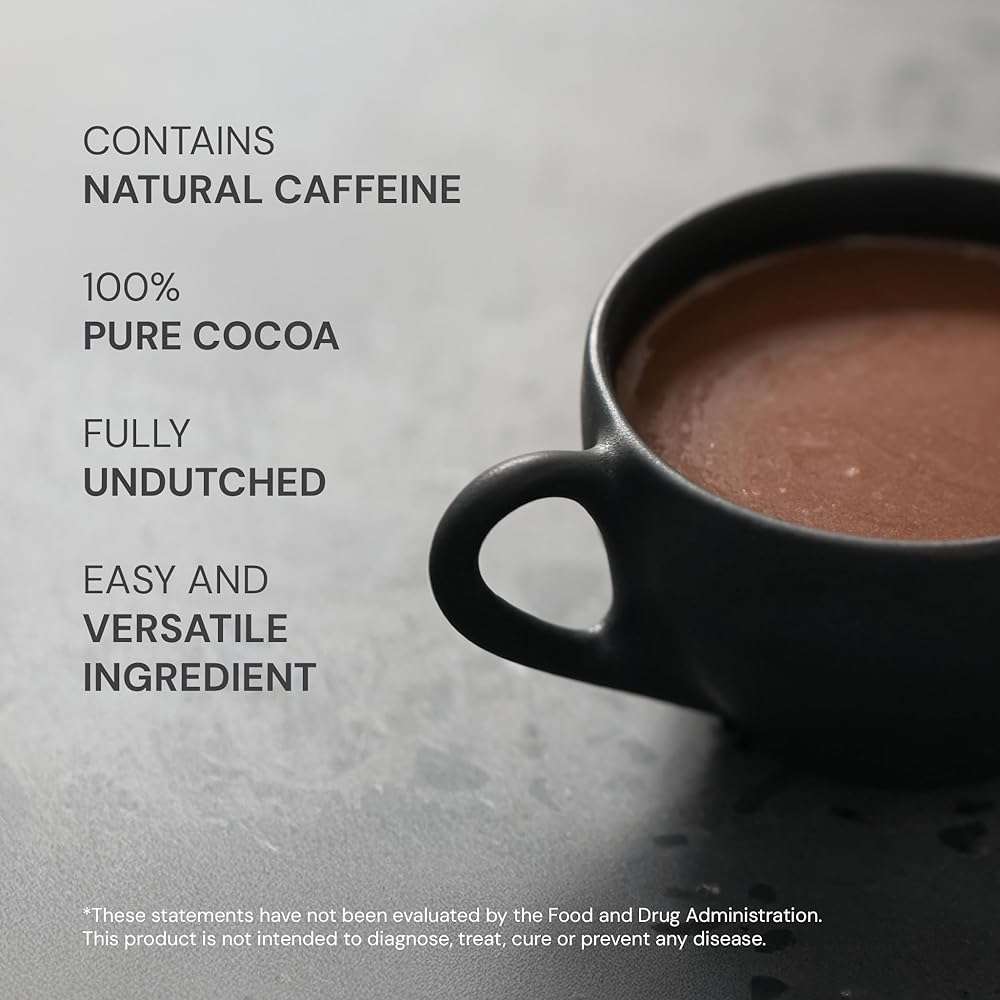 Blueprint Bryan Johnson Non Dairy Cocoa Powder – Elite Level Flavanols – 100% Pure Cocoa – Low Fat Unsweetened Cocoa – Undutched – Keto Friendly – Great for Baking, Cooking & Smoothies – 12oz Bag - Image 3