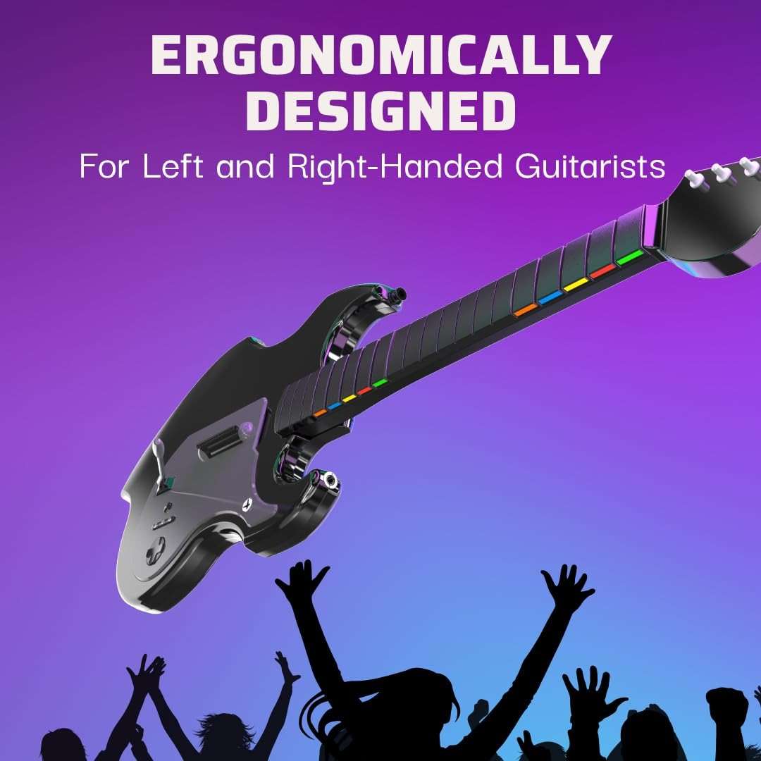 PDP RIFFMASTER Wireless Guitar Controller for Xbox Series X|S, Xbox One, Windows 10/11 PC, Rock Band 4, Fortnite Festival, Audio Jack, Rechargeable Battery, Officially Licensed by Microsoft – Black - Image 6