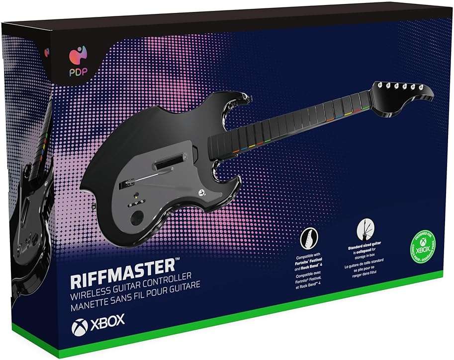 PDP RIFFMASTER Wireless Guitar Controller for Xbox Series X|S, Xbox One, Windows 10/11 PC, Rock Band 4, Fortnite Festival, Audio Jack, Rechargeable Battery, Officially Licensed by Microsoft – Black - Image 10