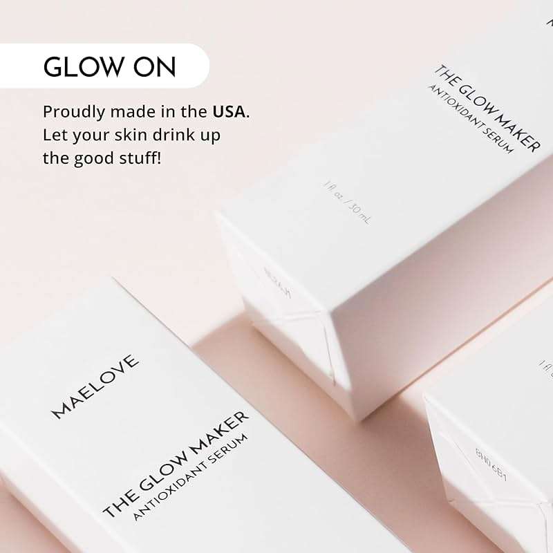 MAELOVE Glow Maker Vitamin C Serum with Vitamin E, Ferulic Acid & Hyaluronic Acid, Award-Winning Brightening and Hydrating Facial Serum, Unscented, 1.0 fl oz - Image 8