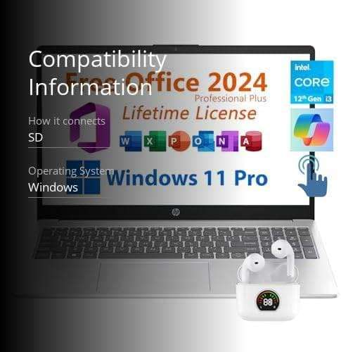 HP 15.6" Business Laptop, Free Microsoft Office 2024 Lifetime License, Copilot AI Chat, HD Touchscreen Display, Intel 6-Core i3-1215U 4.4 GHz, 16GB RAM, 1TB SSD, Long Battery Life, Windows 11 Pro - Image 3