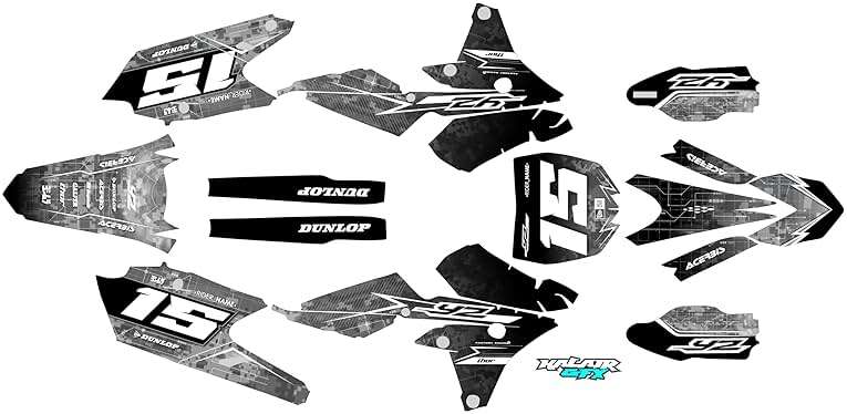 Kalair GFX Graphics Kit for Yamaha YZ250F 2014-2018 and YZ450F 2014-2017 CYBERWARE Series White 9 Mil - Easy Go - Dirt Pit Bike Motorcycle Sticker, Dirtbike Racing Decal Motocross no-Plastics - Image 1