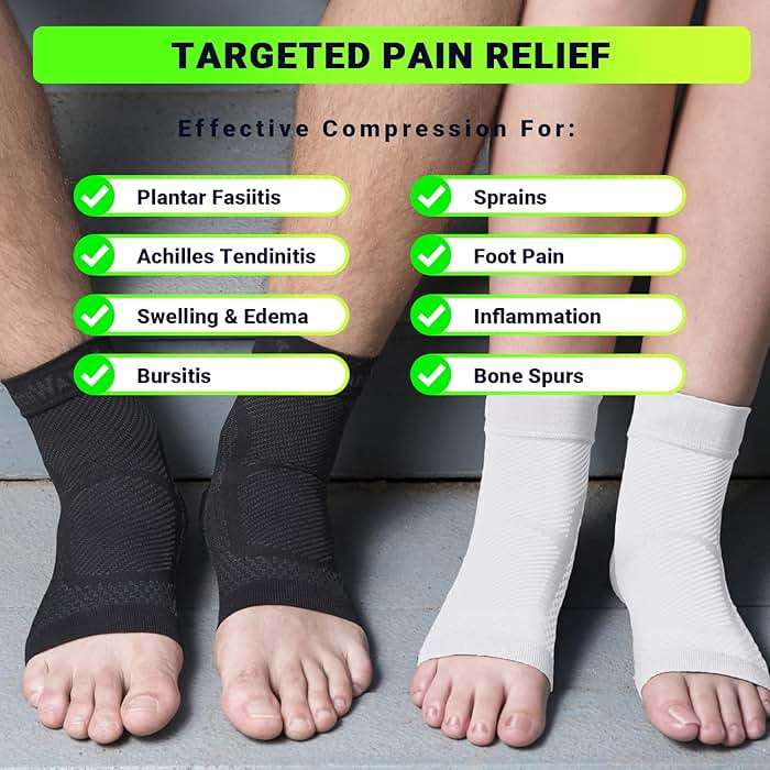 TechWare Pro Ankle Brace Compression Sleeve - Plantar Fasciitis Sock. Relieves Achilles Tendonitis. Foot Arch Support Reduces Joint Pain, Swelling & Heel Spur Pain. Injury Recovery Braces for Sports - Image 2