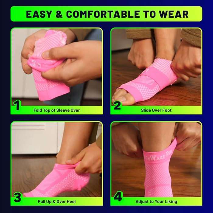 TechWare Pro Ankle Brace Compression Sleeve - Plantar Fasciitis Sock. Relieves Achilles Tendonitis. Foot Arch Support Reduces Joint Pain, Swelling & Heel Spur Pain. Injury Recovery Braces for Sports - Image 7