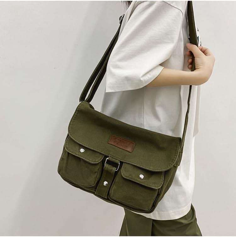 Vhitler Messenger Bag Canvas Crossbody Bag Grunge Y2k Bag Canvas Bag Trashy Y2k - Image 2