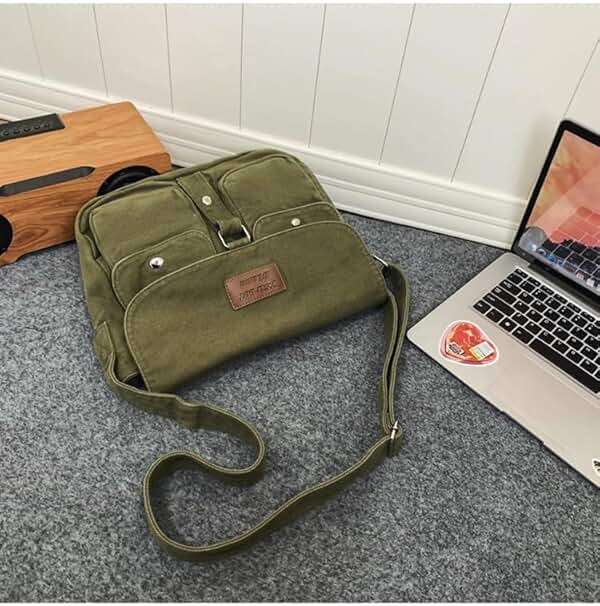 Vhitler Messenger Bag Canvas Crossbody Bag Grunge Y2k Bag Canvas Bag Trashy Y2k - Image 7