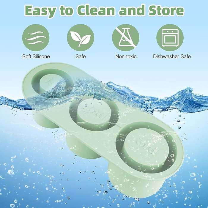 Tcamp Ice Mold for Stanley Cup 30-40 oz Tumbler Cup Ice Mold, Silicone Ice Cube Tray With Lid and Bin for Chilling Cocktails, Whiskey, Drinks, Coffee, Easy Fill and Release Ice Maker (Green) - Image 6