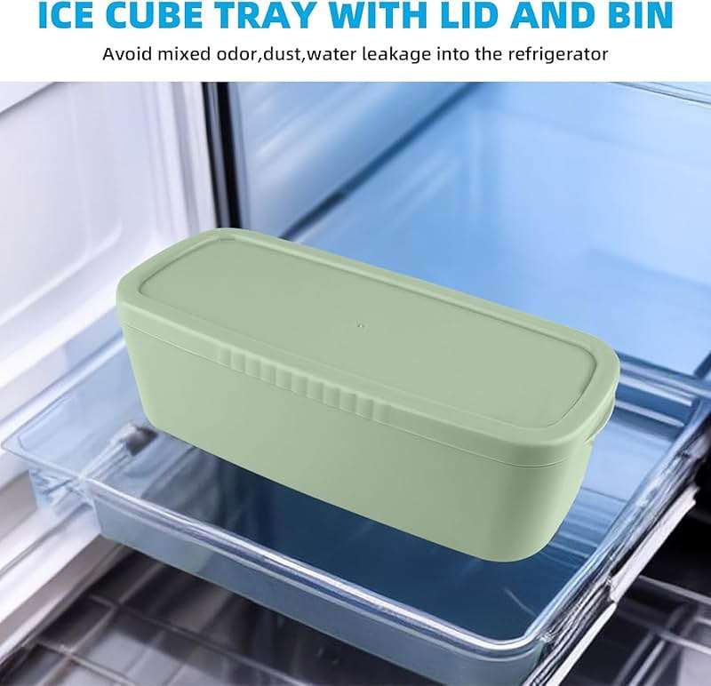 Tcamp Ice Mold for Stanley Cup 30-40 oz Tumbler Cup Ice Mold, Silicone Ice Cube Tray With Lid and Bin for Chilling Cocktails, Whiskey, Drinks, Coffee, Easy Fill and Release Ice Maker (Green) - Image 7