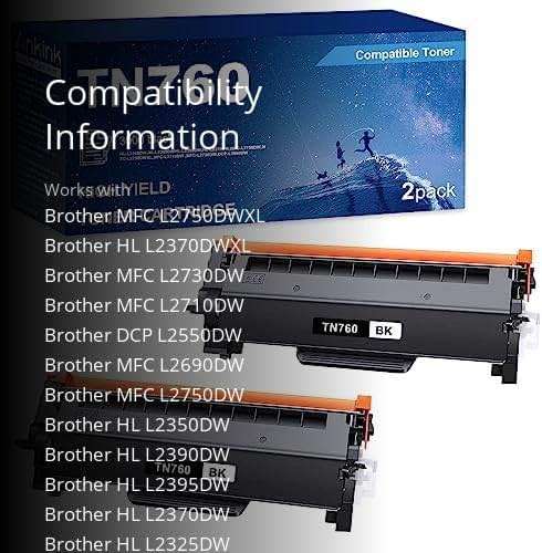 Ankink TN760 TN730 Compatible Toner Cartridge (Black,2 Pack) Replacement for Brother TN-760 730 to Use with HL-L2350DW HL-L2395DW HL-L2390DW HL-L2370DW MFC-L2750DW MFC-L2710DW MFC-L2730DW DCP-L2550DW - Image 3