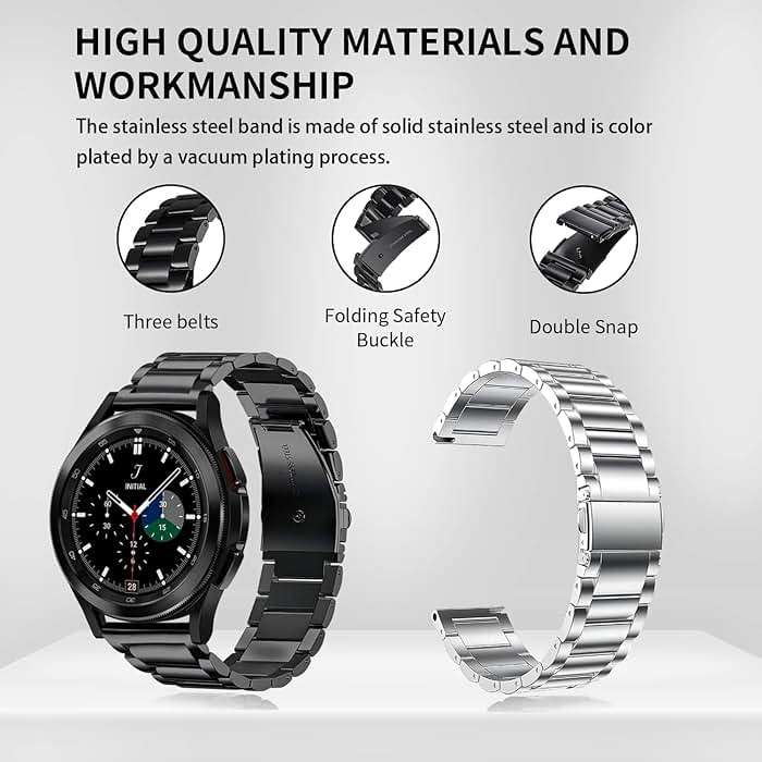 GOLDTOLUCK Stainless Steel Band Compatible with Samsung Galaxy Watch 8 7 6 5 4 Classic FE Pro 40mm 44mm 46mm 43mm 47mm 45mm 42mm 20mm Men Women Milanese Replacement Metal Elegant Casual - Image 3