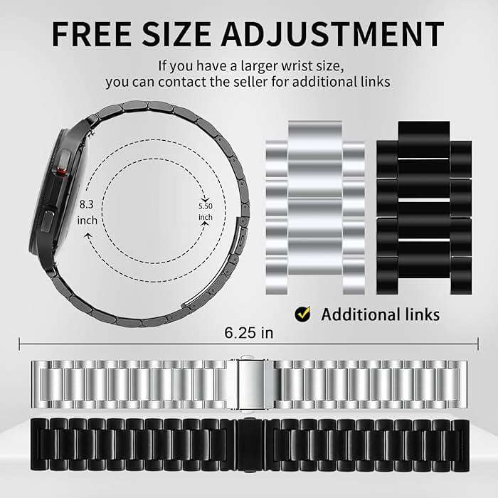 GOLDTOLUCK Stainless Steel Band Compatible with Samsung Galaxy Watch 8 7 6 5 4 Classic FE Pro 40mm 44mm 46mm 43mm 47mm 45mm 42mm 20mm Men Women Milanese Replacement Metal Elegant Casual - Image 4