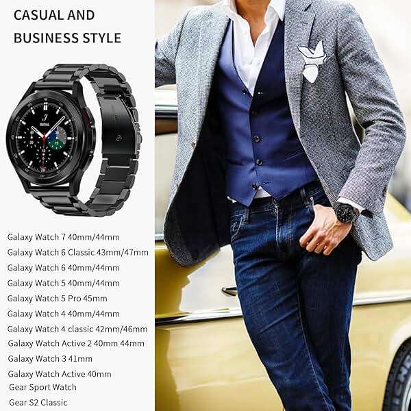 GOLDTOLUCK Stainless Steel Band Compatible with Samsung Galaxy Watch 8 7 6 5 4 Classic FE Pro 40mm 44mm 46mm 43mm 47mm 45mm 42mm 20mm Men Women Milanese Replacement Metal Elegant Casual - Image 5
