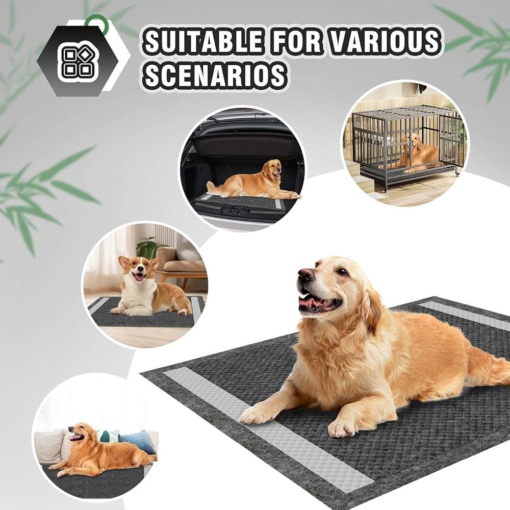 IMMCUTE Dog Pee Pads Extra Large 30"X36", 30 Count, Charcoal Puppy Pads, Absorbent Pads & Fast Drying Potty Pads for Dogs with Adhesive Strip, Disposable Pee Pads , Idea for Pet Training, Jumbo Size - Image 9