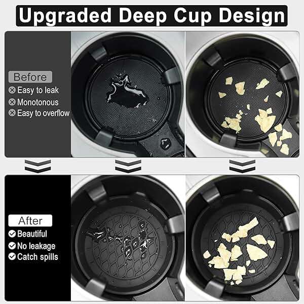 SINGARO Car Cup Holder Coaster, Silicone Cup Holder Insert, Universal Non-Slip Cup Holders, Car Accessories Interior for Women and Man Interior Sets 4 Pack Black - Image 6
