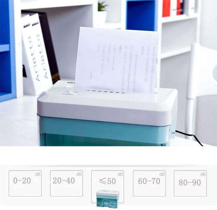 Generic Desktop Mini Paper Shredder Micro Cut, Electric Small Paper Shredder for Home Office Use,Cross Cut Mini Paper Shredder for Desk White Portable - Image 2