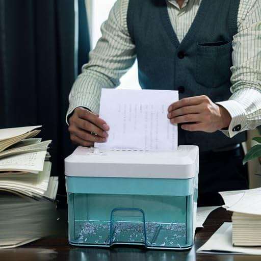 Generic Desktop Mini Paper Shredder Micro Cut, Electric Small Paper Shredder for Home Office Use,Cross Cut Mini Paper Shredder for Desk White Portable - Image 5