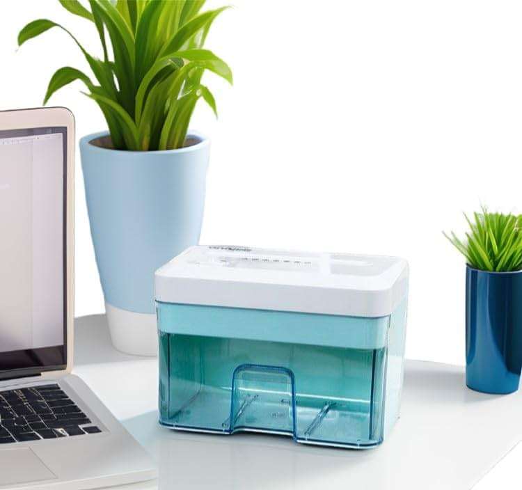 Generic Desktop Mini Paper Shredder Micro Cut, Electric Small Paper Shredder for Home Office Use,Cross Cut Mini Paper Shredder for Desk White Portable - Image 6