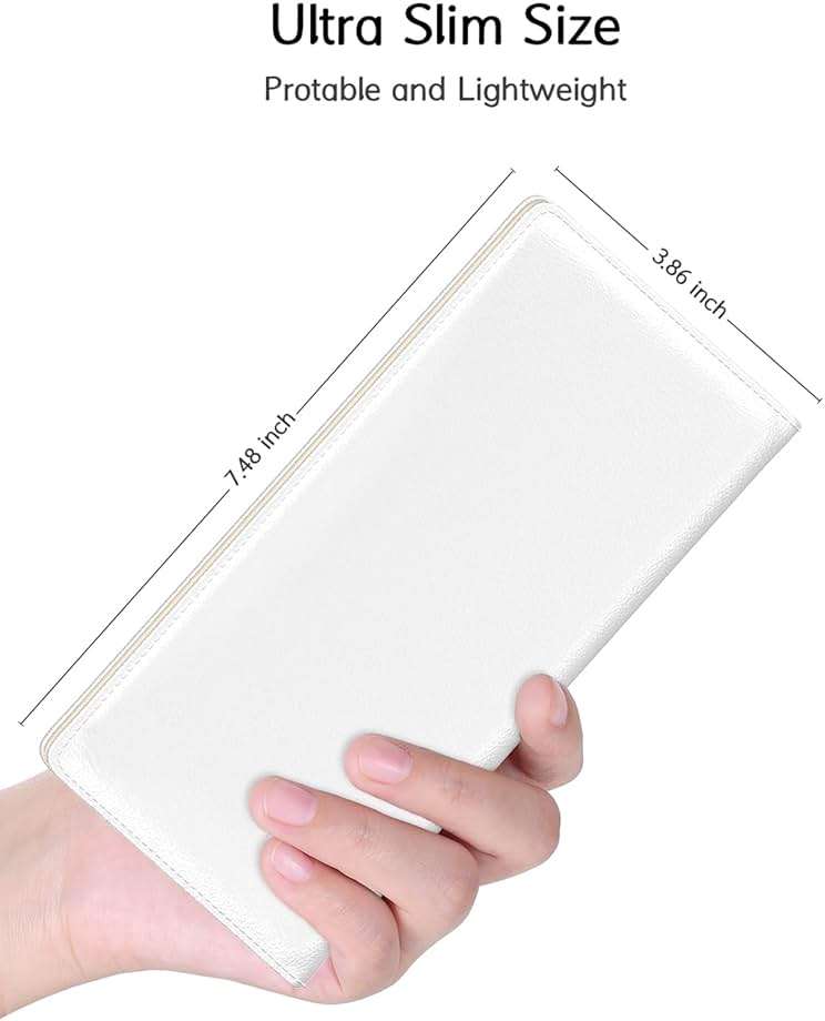 Nipichsha Womens Wallet, RFID Slim Wallets for Women, Thin Ladies Credit Card Holder Purse, Cute Leather Bifold Clutch Billfold with 11 Card Slots & ID Window, White - Image 3