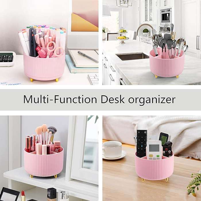 Pink Desk Accessories, Pink Office Supplies Accessories with Tape Dispenser, Stapler, Staple Remover, 1000 Staples, Tape, Clips Set, Ruler, Scissor, Pen - Image 3