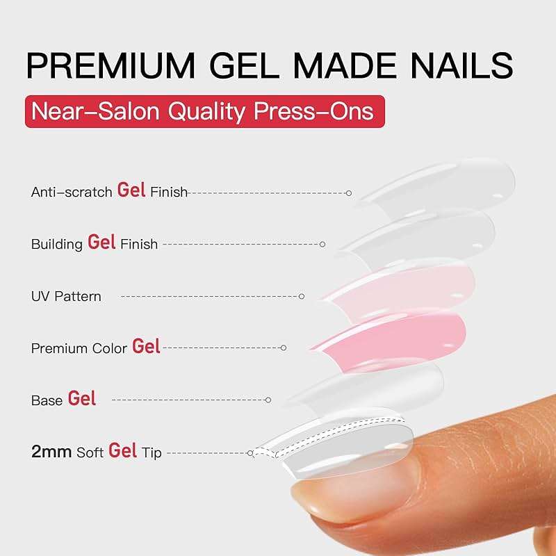 CurvLife Short Press on Nails, 30pcs Acrylic Fake Nails with Design Butterfly Style Full Cover False Nails for Women Reusable Kit with Nail Glue Adhesive Tabs Nail File - Image 5