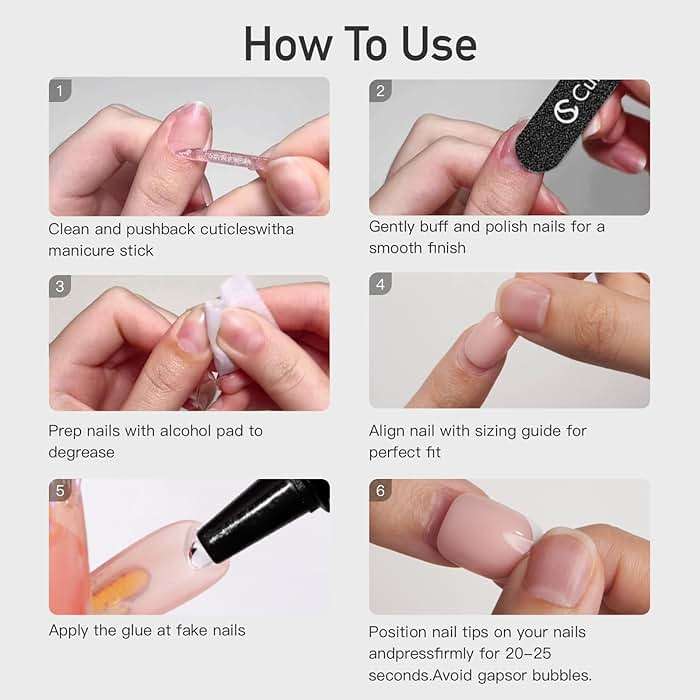 CurvLife Short Press on Nails, 30pcs Acrylic Fake Nails with Design Butterfly Style Full Cover False Nails for Women Reusable Kit with Nail Glue Adhesive Tabs Nail File - Image 6