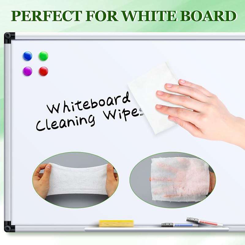 Threlaco 6 Pack Dry Erase Wipes 600 pcs Whiteboard Cleaning Wipes Wet Whiteboard Cleaner Classroom Teacher Supplies, 100 pcs Per Canister - Image 4