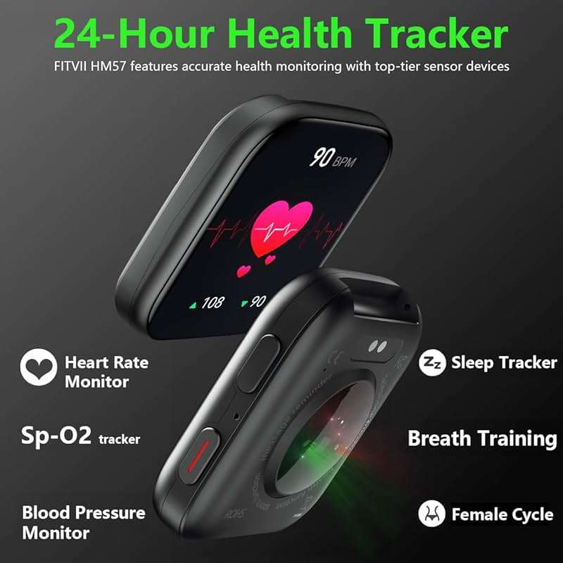 FITVII Health & Fitness Tracker (Answer/Make Calls), Smart Watch with 24/7 Heart Rate and Blood Pressure, Sleep Tracking, Blood Oxygen Monitor, 120+ Sport Modes Activity Tracker for Women Men - Image 3