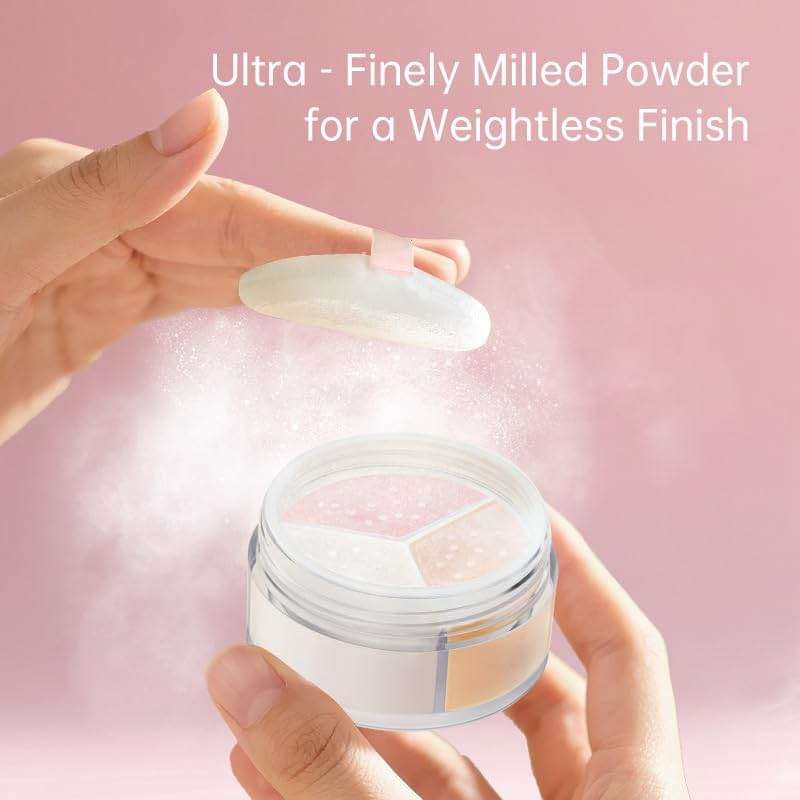 CATKIN Loose Setting Powder - Translucent Matte Finishing Powder, 3 Colors Even Skin Tone, Oil Control Makeup Pore Minimizing Powder with Velour Puff (0.42oz, C04 Matte for Dry Skin) - Image 6