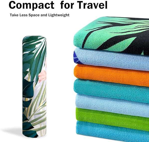 cabanana Sand Free Beach Towel - Large Oversized Beach Towel Sandproof 70x35 Big Microfiber Quick Dry Pool Towel, Thin Lightweight Compact for Travel Swimming Bath for Adults Women Men (Flower) - Image 7