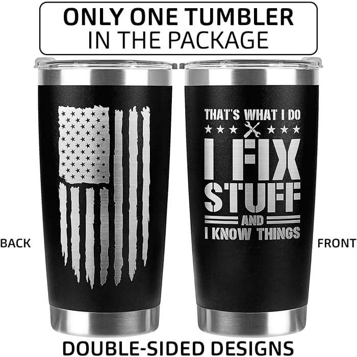 94Bright Gifts for Men, Dad, Husband, Grandpa, Mechanic Father, Handyman - Birthday Gifts for Men - Dad Birthday Gifts from Daughter, Son - Mens Birthday Gift Ideas - Black Tumbler 20 Oz - Image 4