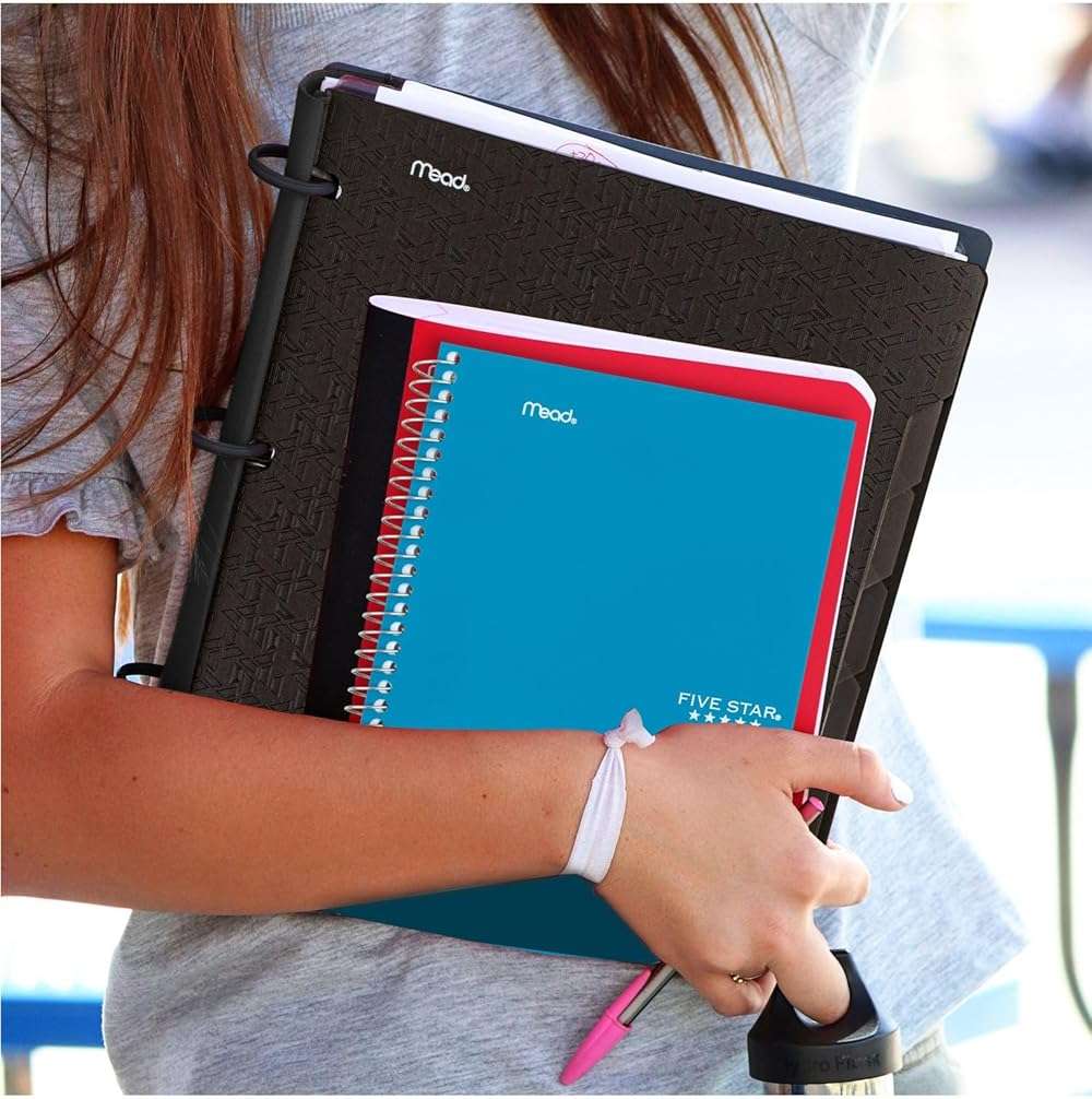 Five Star Spiral Notebooks, 3 Pack, 2 Subject, College Ruled, 9 1/2" x 6", 80 Sheets, Black, Tidewater Blue, Amethyst Purple (840029C-ECM) - Image 6
