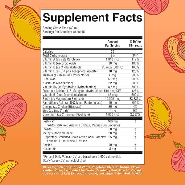 MARYRUTH'S Liquid Multivitamin + Hair Growth | Clinically Tested in Women for Thicker Hair & Facial Wrinkles | Biotin 10000mcg | Lustriva Hair Growth Supplements | Skin Care | Ages 18+ | 15.22 Fl Oz - Image 2