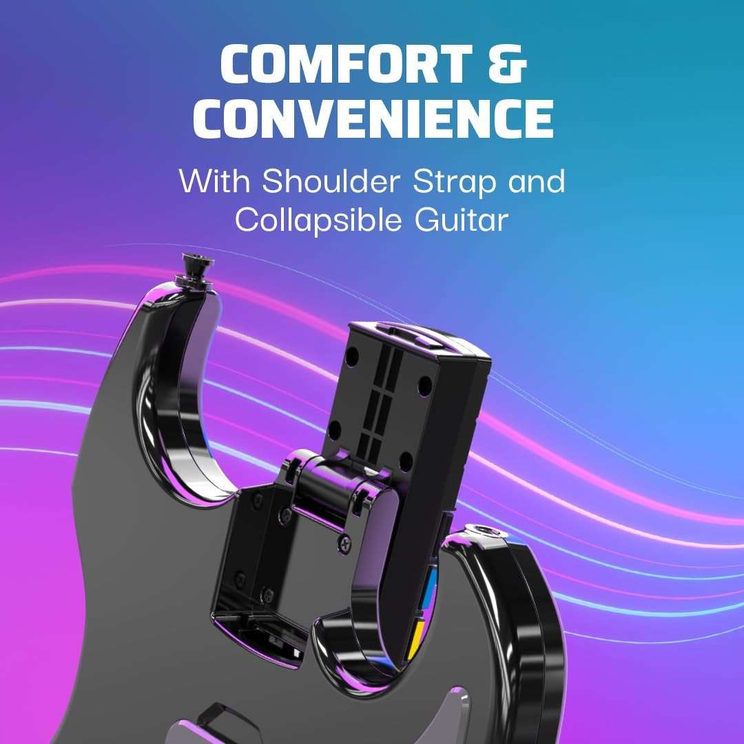PDP RIFFMASTER Wireless Guitar Controller for PlayStation 5 and PlayStation 4, PS5/PS4, Rock Band 4, Fortnite Festival, Audio Jack, Rechargeable Battery, Officially Licensed by Sony - Black - Image 10