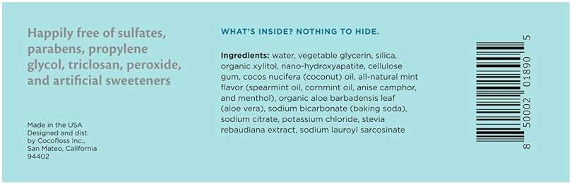 Cocoshine Teeth Whitening Toothpaste by Cocolab, Nano-Hydroxyapatite Toothpaste, Non-Fluoride with Xylitol and Coconut Oil, Gently Formulated for Sensitive Teeth, For Adults and Kids, Mint, 3.4 Oz - Image 7