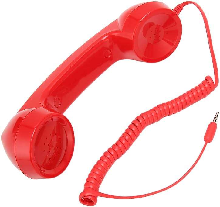 3.5mm Retro Phone Handset, Vintage Retro Telephone Handset, ABS Cell Phone Handset Receiver, for Cell Phones with 3.5mm Port (Red) - Image 8