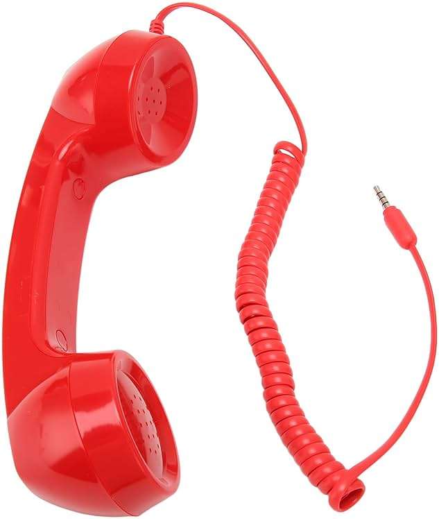 3.5mm Retro Phone Handset, Vintage Retro Telephone Handset, ABS Cell Phone Handset Receiver, for Cell Phones with 3.5mm Port (Red) - Image 9