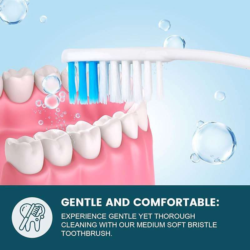 Navona 50 PCS Premium Individually Wrapped Bulk Toothbrush Pack, Disposable Toothbrushes, Kids Toothbrush, Medium Soft Bristle Toothbrushes, Ergonomics Handle, Perfect for Travel Hotel Donation - Image 4