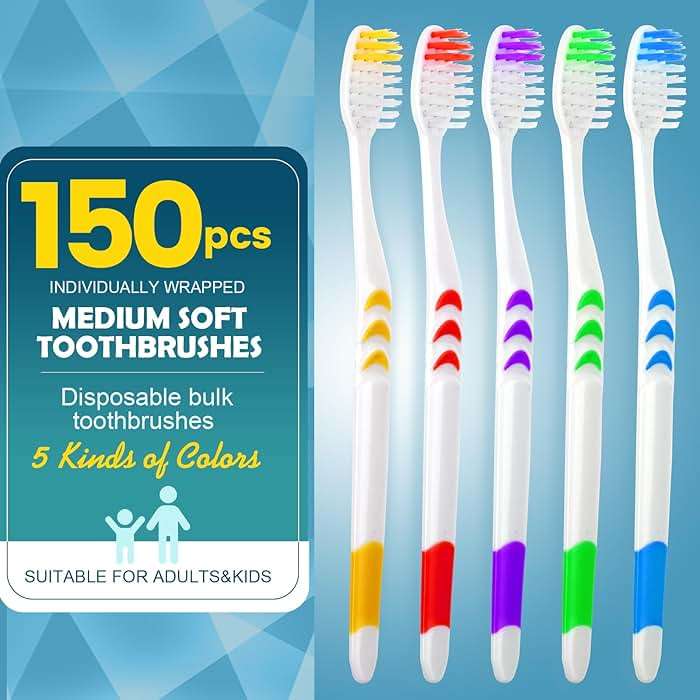 Navona 150 PCS Individually Wrapped Bulk Toothbrush Pack, Disposable Soft Bristle for Adult or Kid, Ergonomic Handle, Perfect for Travel, Hotel, Donation - Image 2