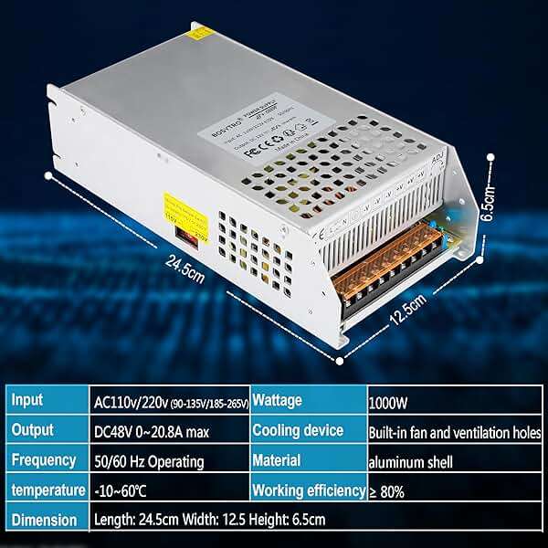 BOSYTRO DC 48V 20.8A 1000W Switching Power Supply SMPS AC 110V / 220V-DC 48V Transformer Adapter, for LED Strip Light, CCTV Camera Security System,Computer Project of Industrial Power Supplies - Image 2