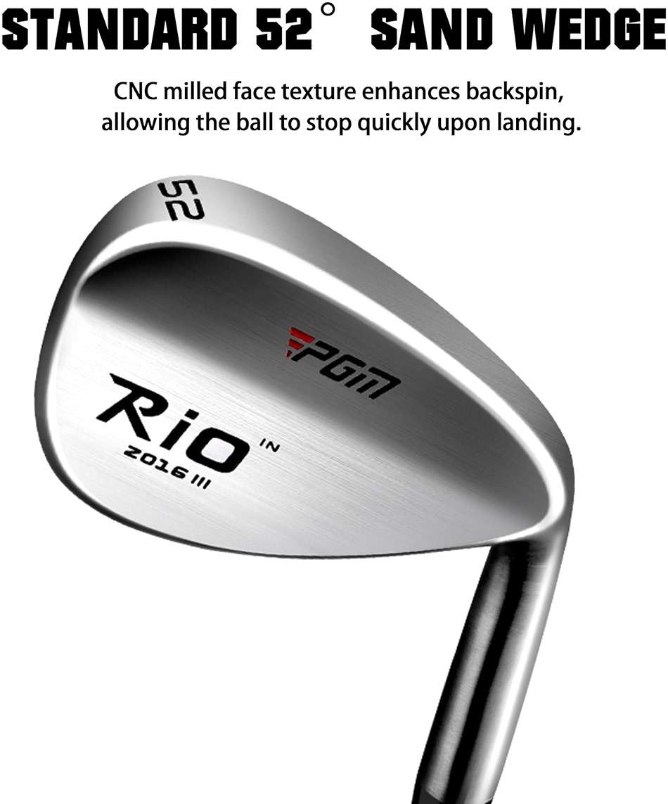PGM Men's Complete Golf Club Sets - 12 Pieces - 3 Wood (#1,3,5), 1 Hybrid (#4H), 6 Irons(#5,6,7,8,9,PW), 1 Sand Wedge (52°), 1 Putter - Golf Stand Bag - Titanium Club Head, Graptlite Shaft - Image 4