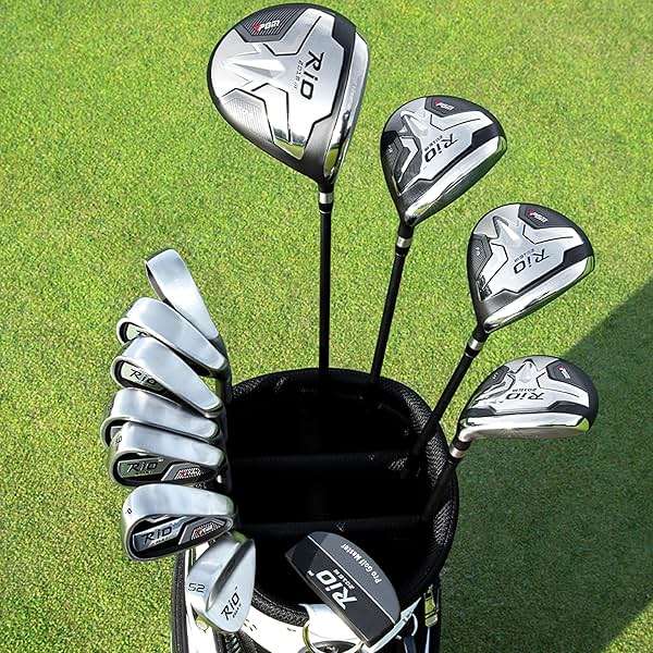 PGM Men's Complete Golf Club Sets - 12 Pieces - 3 Wood (#1,3,5), 1 Hybrid (#4H), 6 Irons(#5,6,7,8,9,PW), 1 Sand Wedge (52°), 1 Putter - Golf Stand Bag - Titanium Club Head, Graptlite Shaft - Image 8