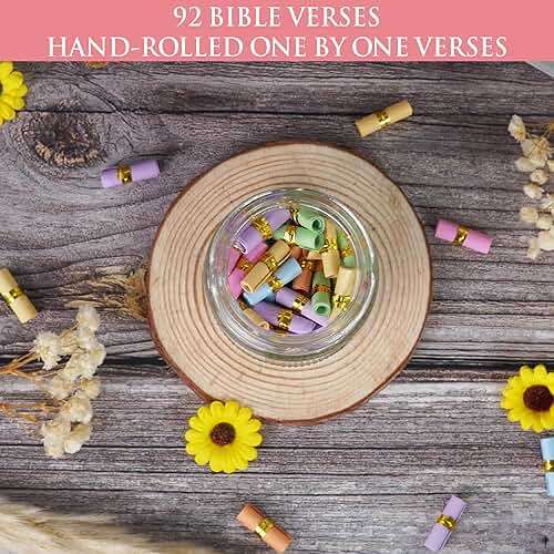 Bible Verses Jar, 92 Hand-Rolled Bible Scroll, Read Me When Christian Jar, Color Coded KJV Bible Verses, Religious Gifts for Women, Prayer Gifts for Friends, Mom, Sister, Cancer Warriors - Image 4