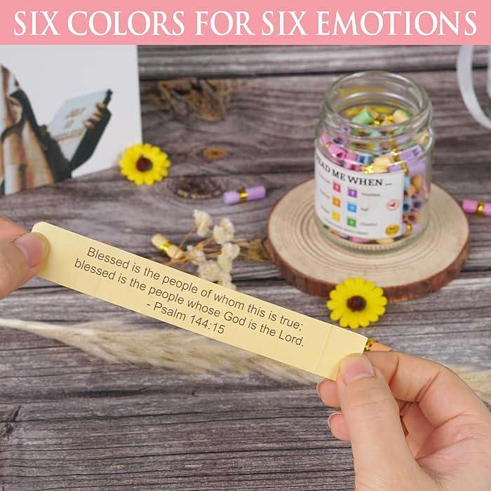Bible Verses Jar, 92 Hand-Rolled Bible Scroll, Read Me When Christian Jar, Color Coded KJV Bible Verses, Religious Gifts for Women, Prayer Gifts for Friends, Mom, Sister, Cancer Warriors - Image 5
