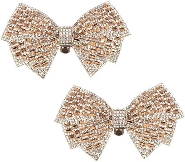 DELORIGIN 1 Pair Bow Shoe Clips Wedding Rhinestone Bow Shoe Buckles Bridal Removable Shoe Clips Bowknot Shoe Buckle Bag Clothing Hair Decorations for Women Party Heels Flats Pumps Craft - Image 1