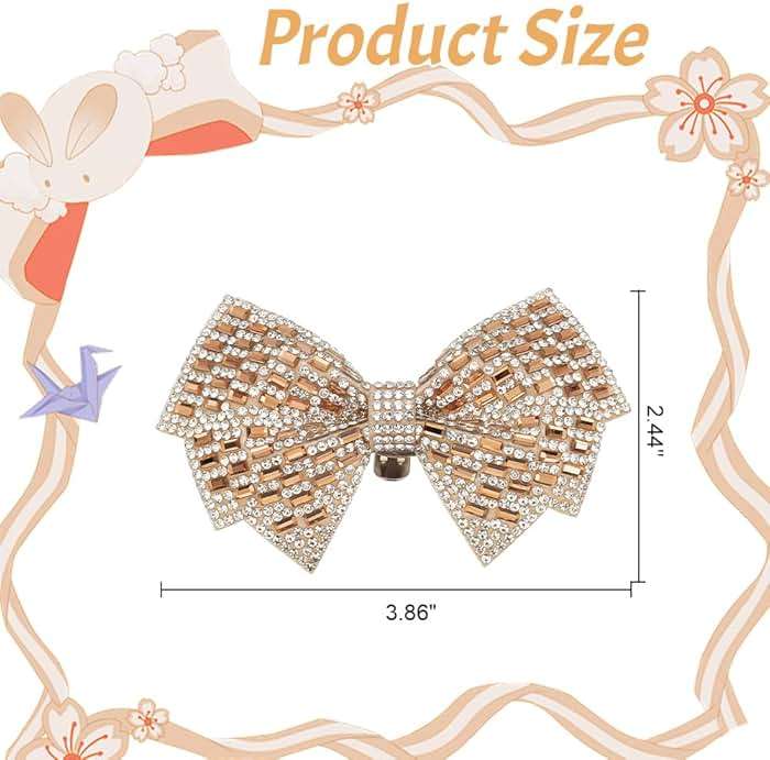 DELORIGIN 1 Pair Bow Shoe Clips Wedding Rhinestone Bow Shoe Buckles Bridal Removable Shoe Clips Bowknot Shoe Buckle Bag Clothing Hair Decorations for Women Party Heels Flats Pumps Craft - Image 2