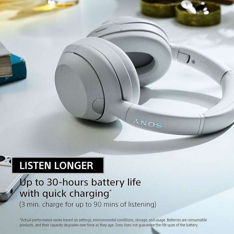 Sony ULT WEAR Over-Ear Noise Canceling Bluetooth Headphones with Alexa Built-in, Comfortable Design, 30-Hour Battery, Massive Bass, & Signature Noise Canceling Found in 1000X Series, Off White - Image 9