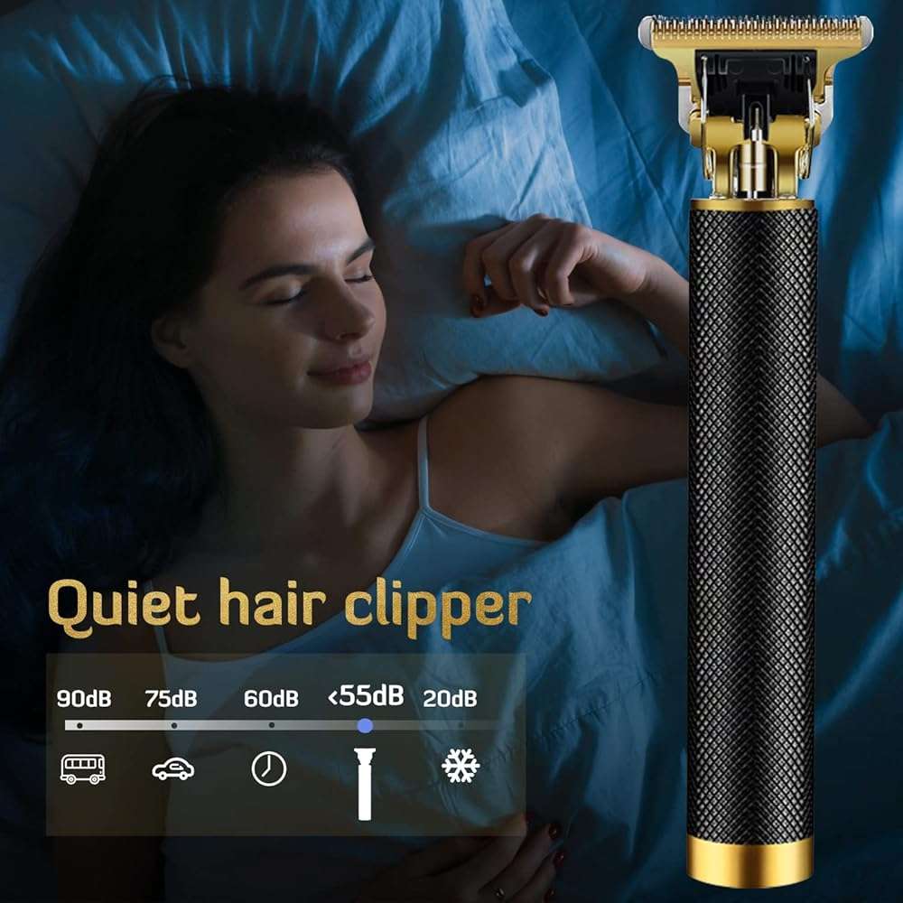 PXLISIE Professional Cordless Hair Clipper and Trimmer for Men, T Blade Zero Gapped Rechargeable Beard Shaver, Hair Cutting Kit With Ear Spoon Tool Set, Black - Image 6