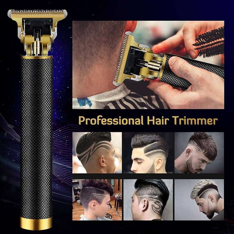 PXLISIE Professional Cordless Hair Clipper and Trimmer for Men, T Blade Zero Gapped Rechargeable Beard Shaver, Hair Cutting Kit With Ear Spoon Tool Set, Black - Image 7