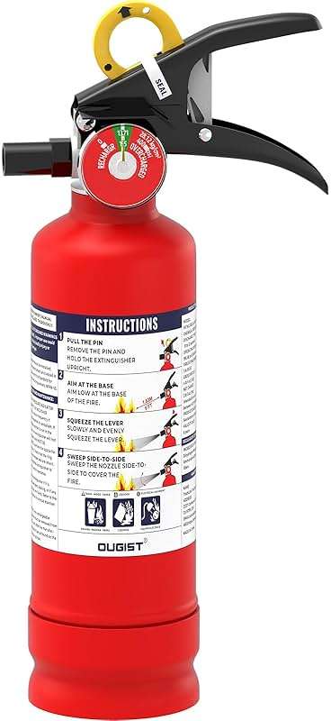 Ougist ABC Fire Extinguisher for Home & Vehicle - 2.5 lb 1-A:10-B:C Rated, Dry Chemical Fire Safety with Quick-Release Handle, Certified for Kitchen/Car/Boat Use-Model FF1KG - Image 1